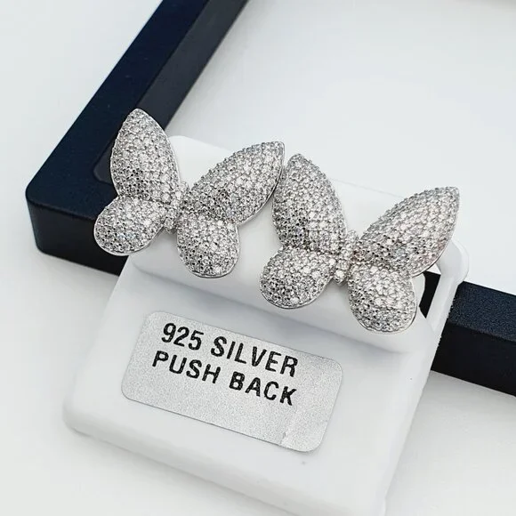 925 Sterling Silver Cubic Zircon Earrings, UU1P7A7113